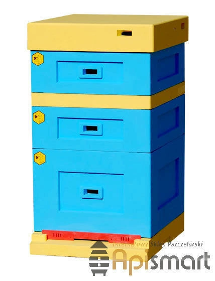 Bee hive Dadant with low bottom, painted