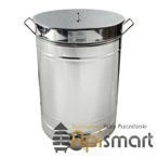 Stainless settler 100l with handles with a stainless strainer